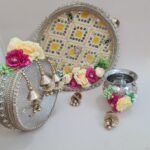 Designer Karwachauth Thali 3 pcs Set