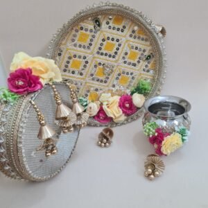 Designer Karwachauth Thali 3 pcs Set